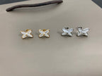 [Imperial] JEUX DE WHITE MOP SILVER DIAMOND EARRINGS
