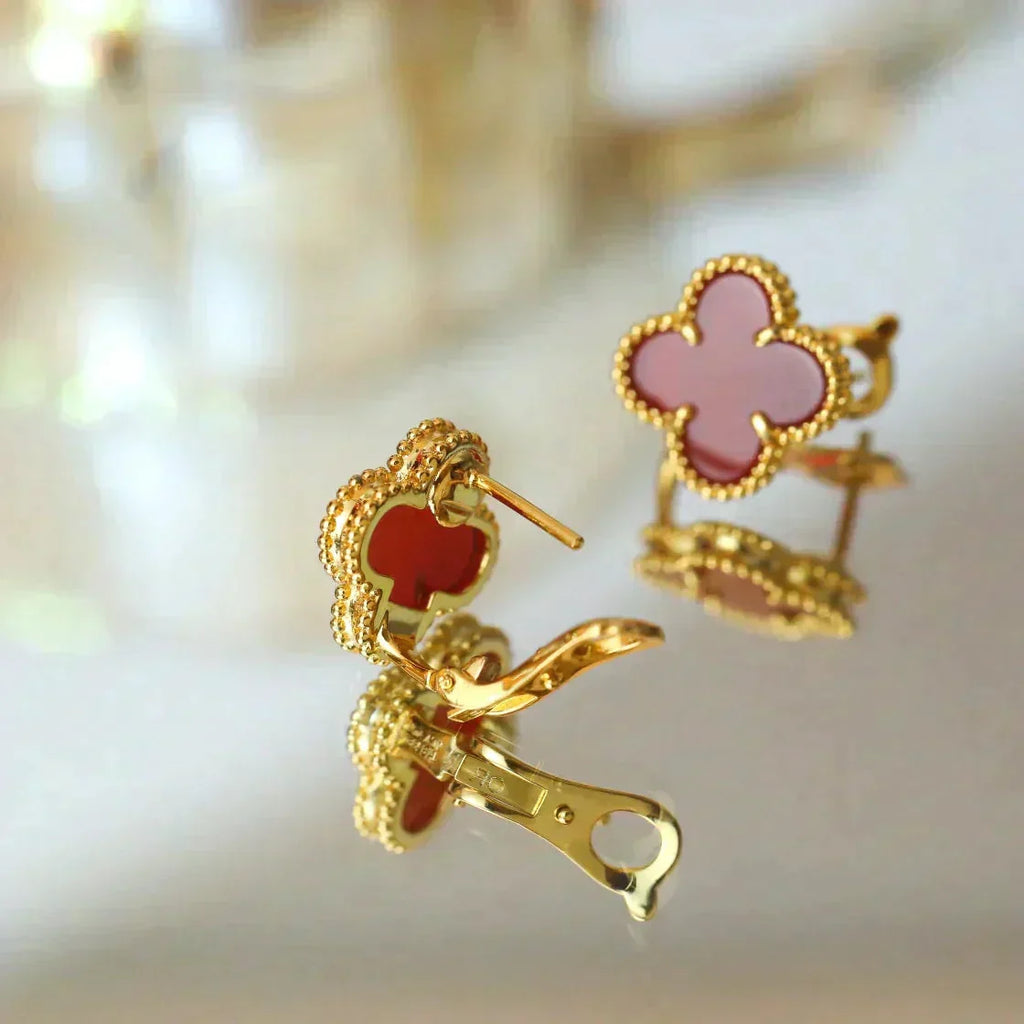 [Imperial] CLOVER MEDIUM 1 MOTIFS CARNELIAN  EARRINGS