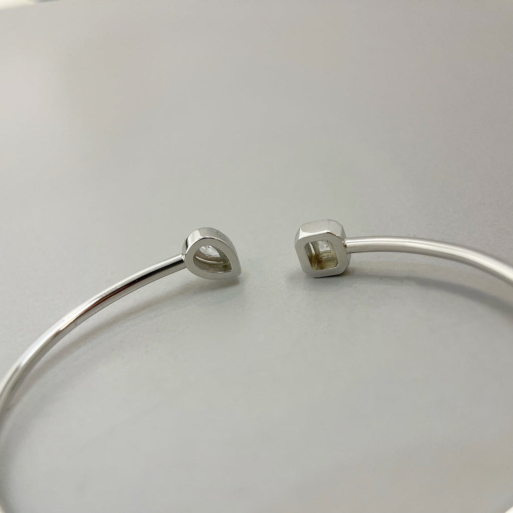 [Imperial] JONC FLEX MY TWIN TOI & MOI SILVER DIAMOND BRACELET