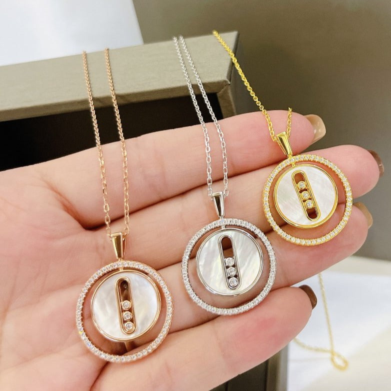 [Imperial]  MOVE MM NACRE BLANCHE DIAMOND NECKLACE