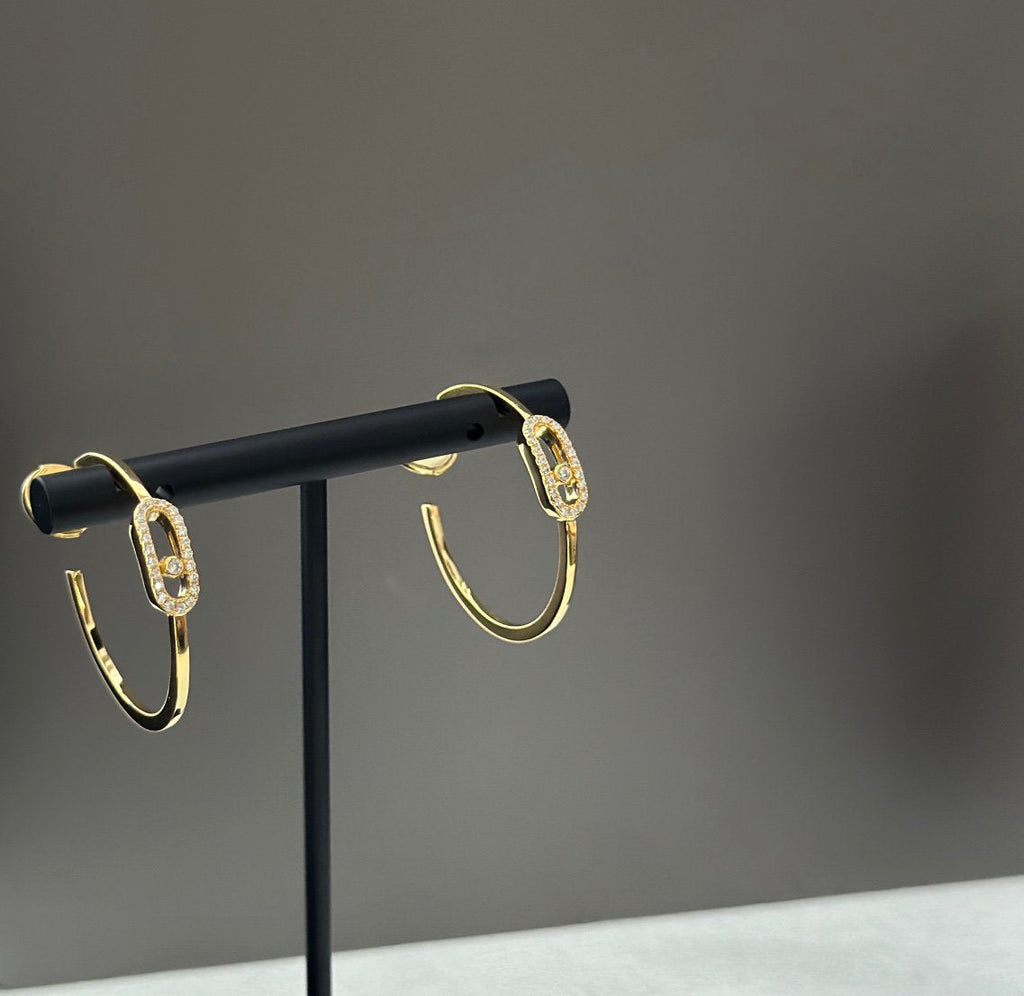 [Imperial] CREOLES MOVE UNO PM DIAMOND EARRINGS