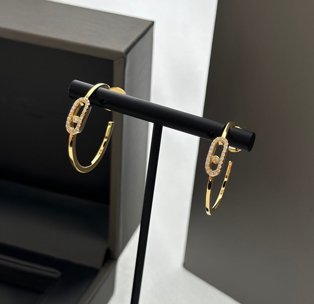 [Imperial] CREOLES MOVE UNO PM DIAMOND EARRINGS