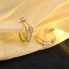 [Imperial] CREOLES MY TWIN 2 RANGS SILVER DIAMOND EARRINGS