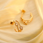 [Imperial] CREOLES MY TWIN 2 RANGS SILVER DIAMOND EARRINGS