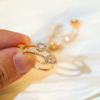 [Imperial] CREOLES MY TWIN 2 RANGS SILVER DIAMOND EARRINGS