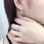 [Imperial] MOVE UNO SILVER DIAMOND EARRINGS