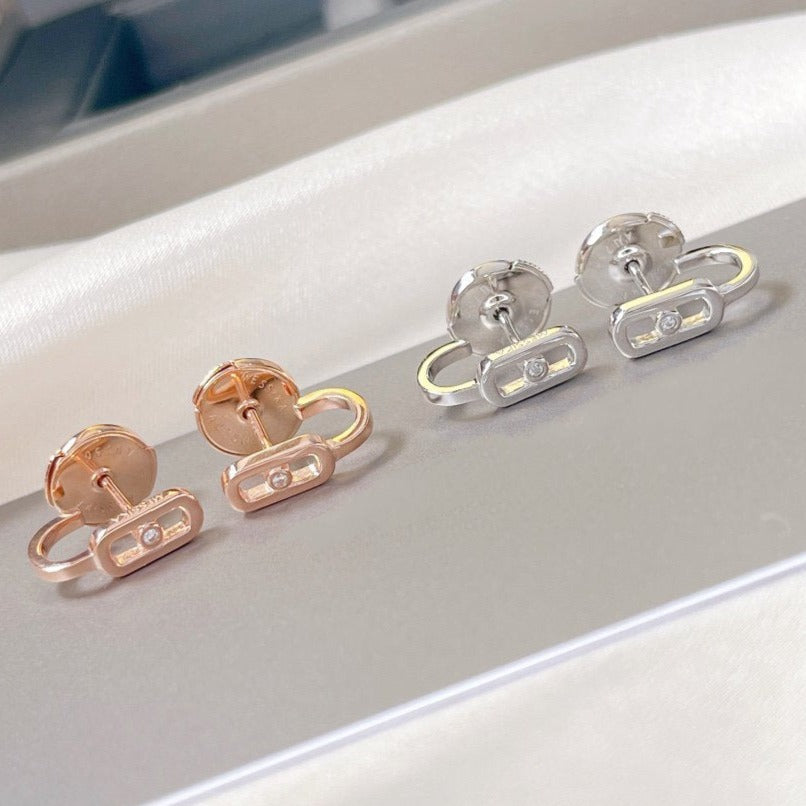 [Imperial] CREOLES MOVE UNO MINI 1 DIAMOND EARRINGS