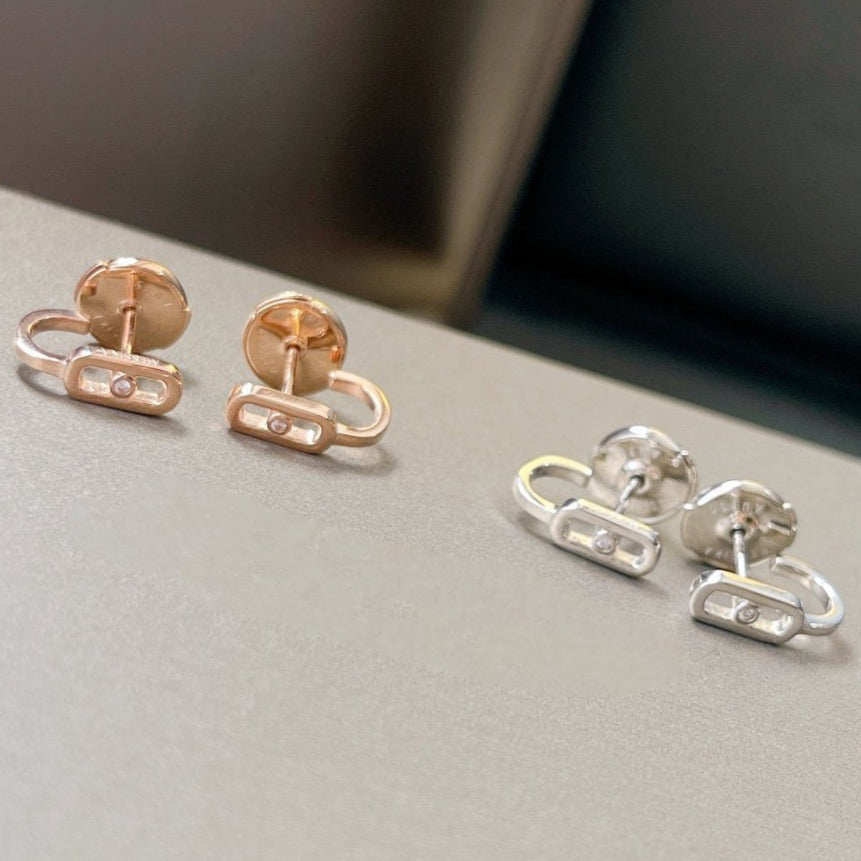 [Imperial] CREOLES MOVE UNO MINI 1 DIAMOND EARRINGS