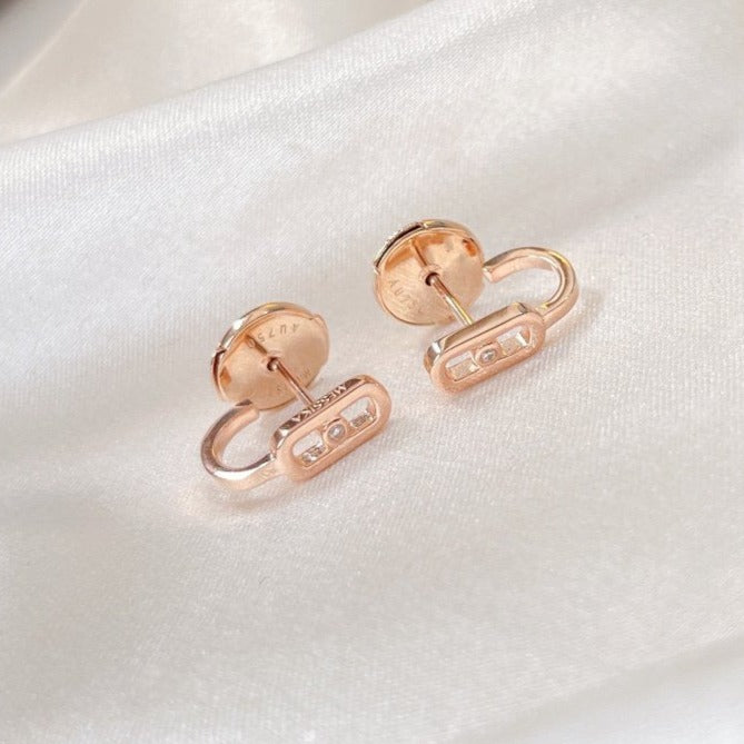 [Imperial] CREOLES MOVE UNO MINI 1 DIAMOND EARRINGS