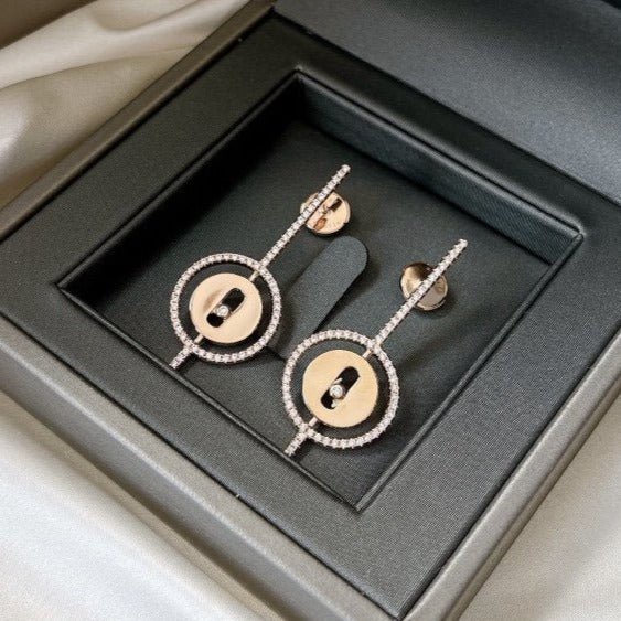 [Imperial]  MOVE ARROW PINK GOLD DIAMOND EARRINGS