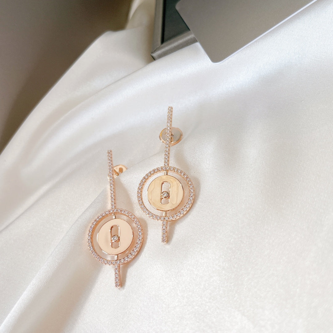 [Imperial]  MOVE ARROW PINK GOLD DIAMOND EARRINGS