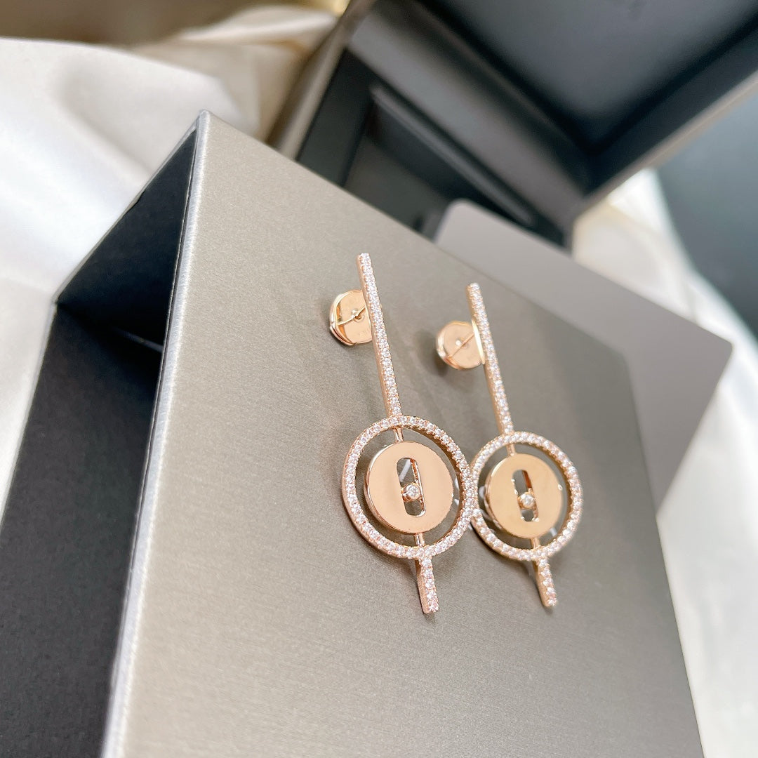 [Imperial]  MOVE ARROW PINK GOLD DIAMOND EARRINGS