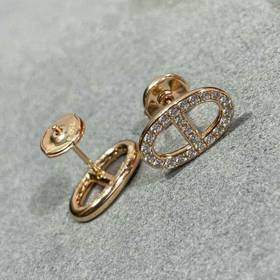 [Imperial] HM FULL DIAMOND PIG NOSE STUD EARRINGS