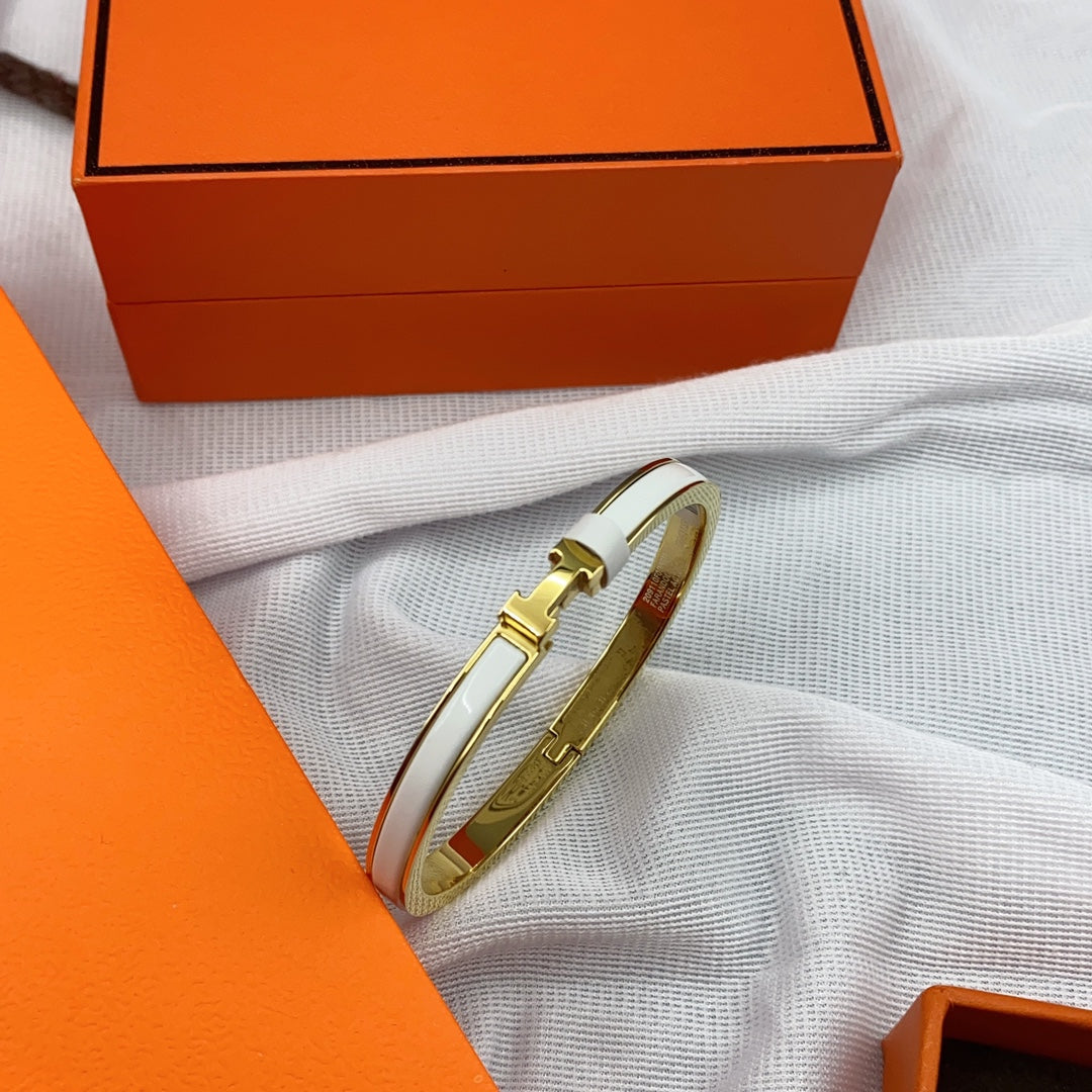 [Imperial] CLASSIC HM CLIC WHITE 8MM ENAMEL BRACELET