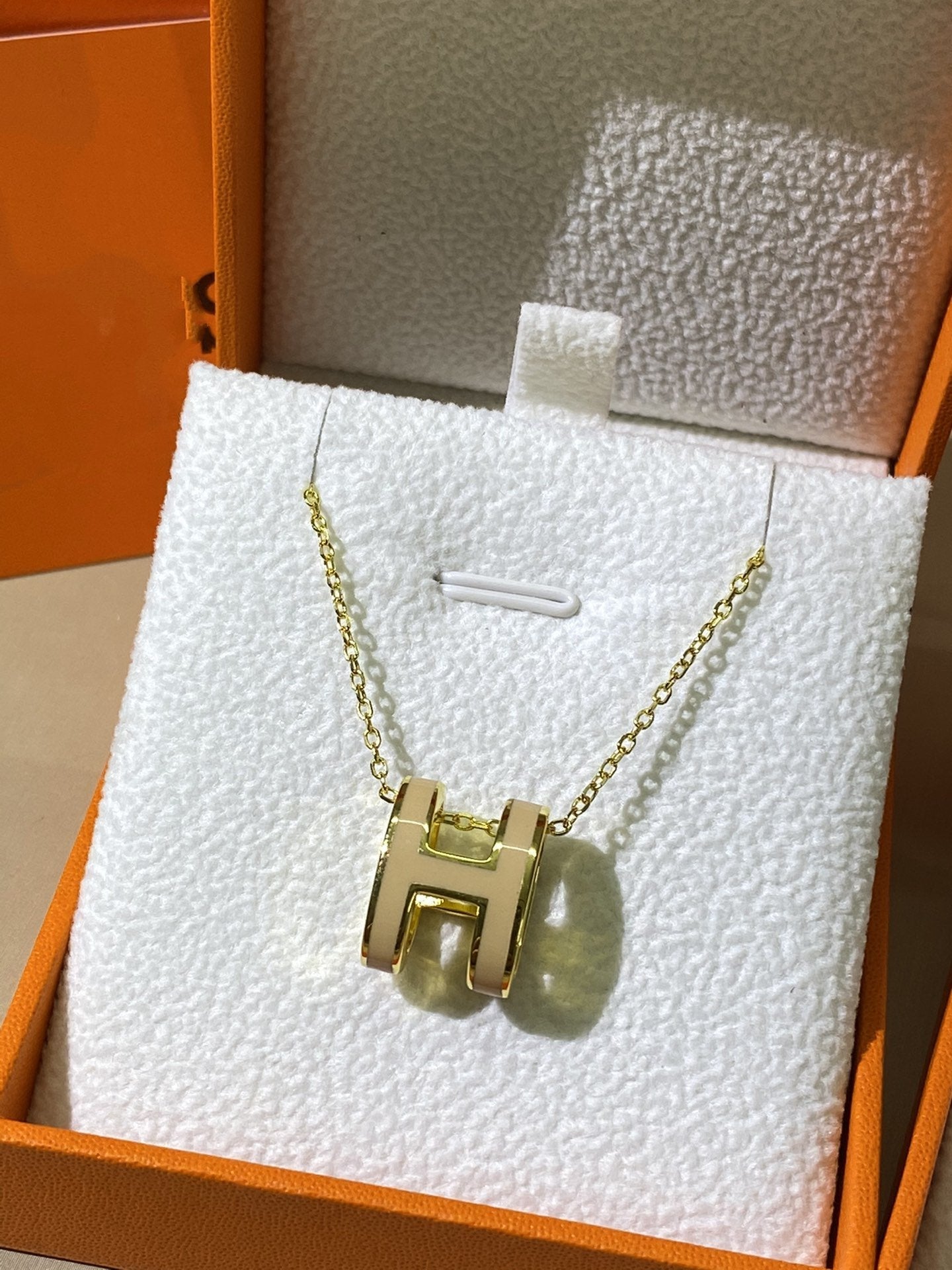 [Imperial] HM CLIC YELLOW ENAMEL GOLD NECKLACE