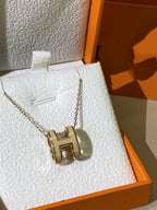[Imperial] HM CLIC YELLOW ENAMEL GOLD NECKLACE