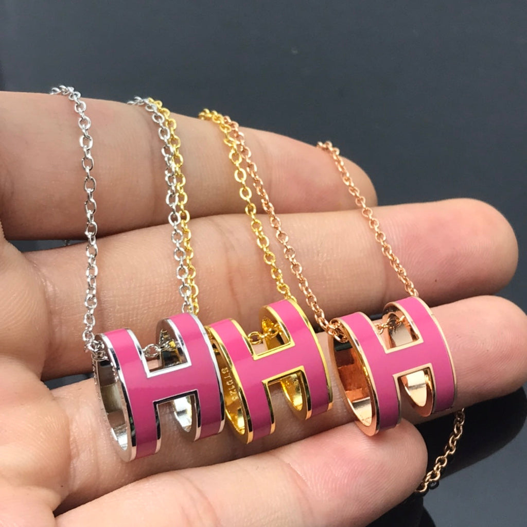 [Imperial] H NECKLACE PINK