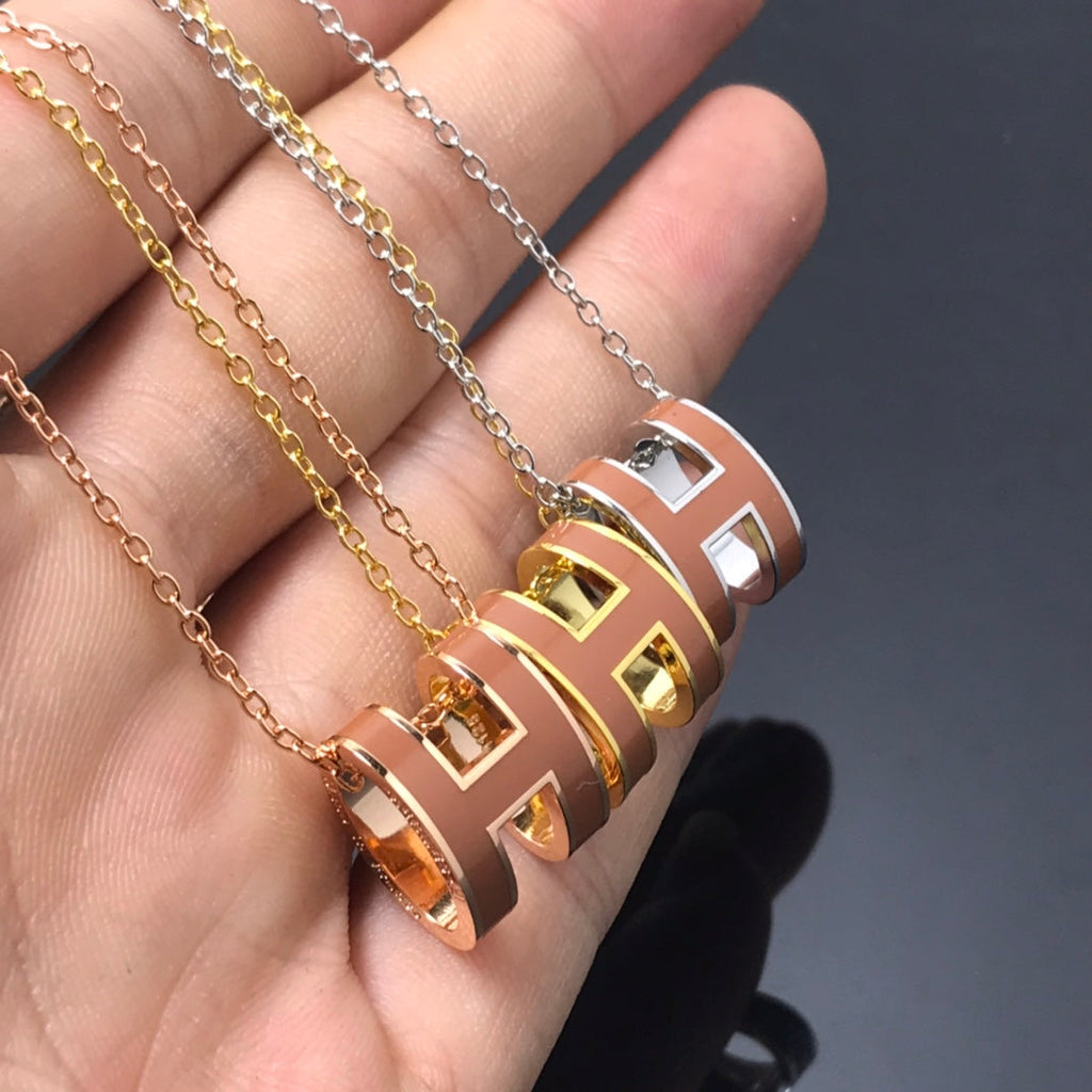 [Imperial] H NECKLACE BROWN