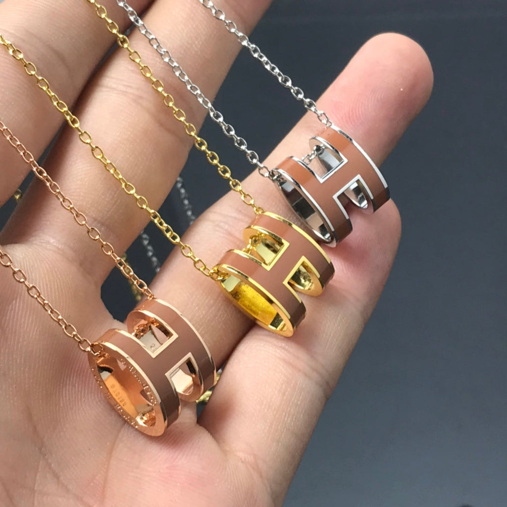 [Imperial] H NECKLACE BROWN