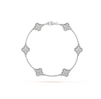 [Imperial] CLOVER 6 MOTIF SILVER DIAMOND BRACELET