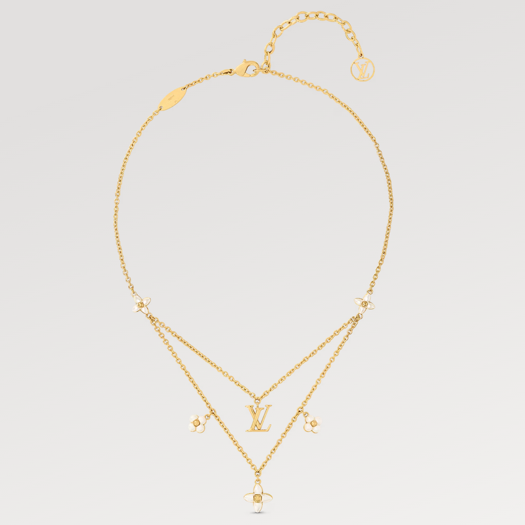 [Imperial] FLOWERGRAM GOLD MOP DOUBLE ROW NECKLACE
