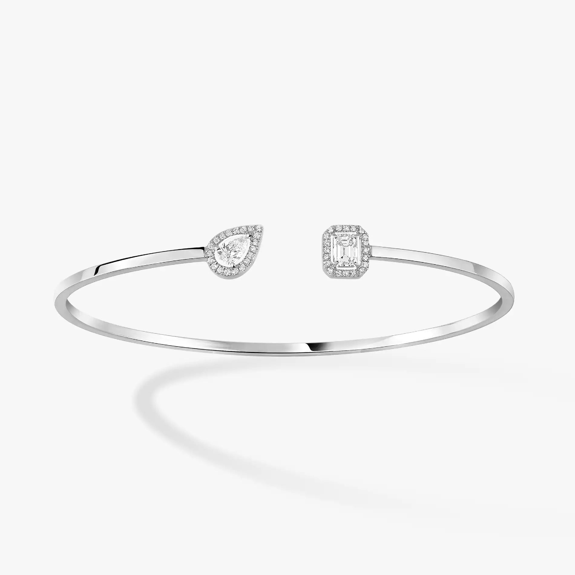 [Imperial] JONC FLEX MY TWIN TOI & MOI SILVER DIAMOND BRACELET