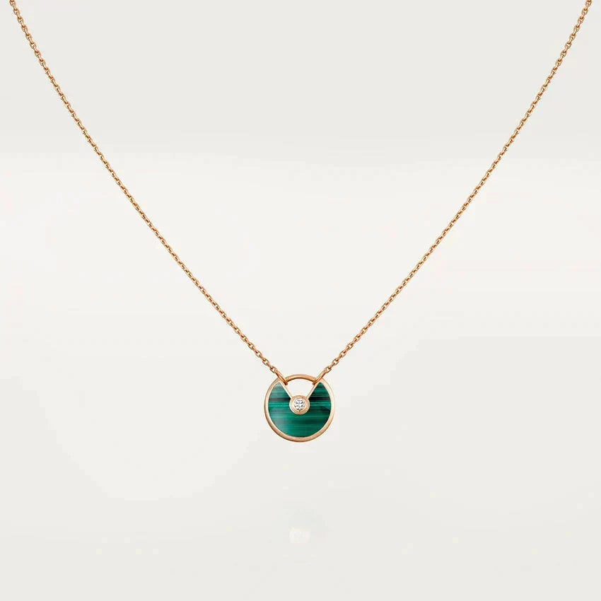[Imperial] AMULETTE ROSE GOLD MALACHITE NECKLACE