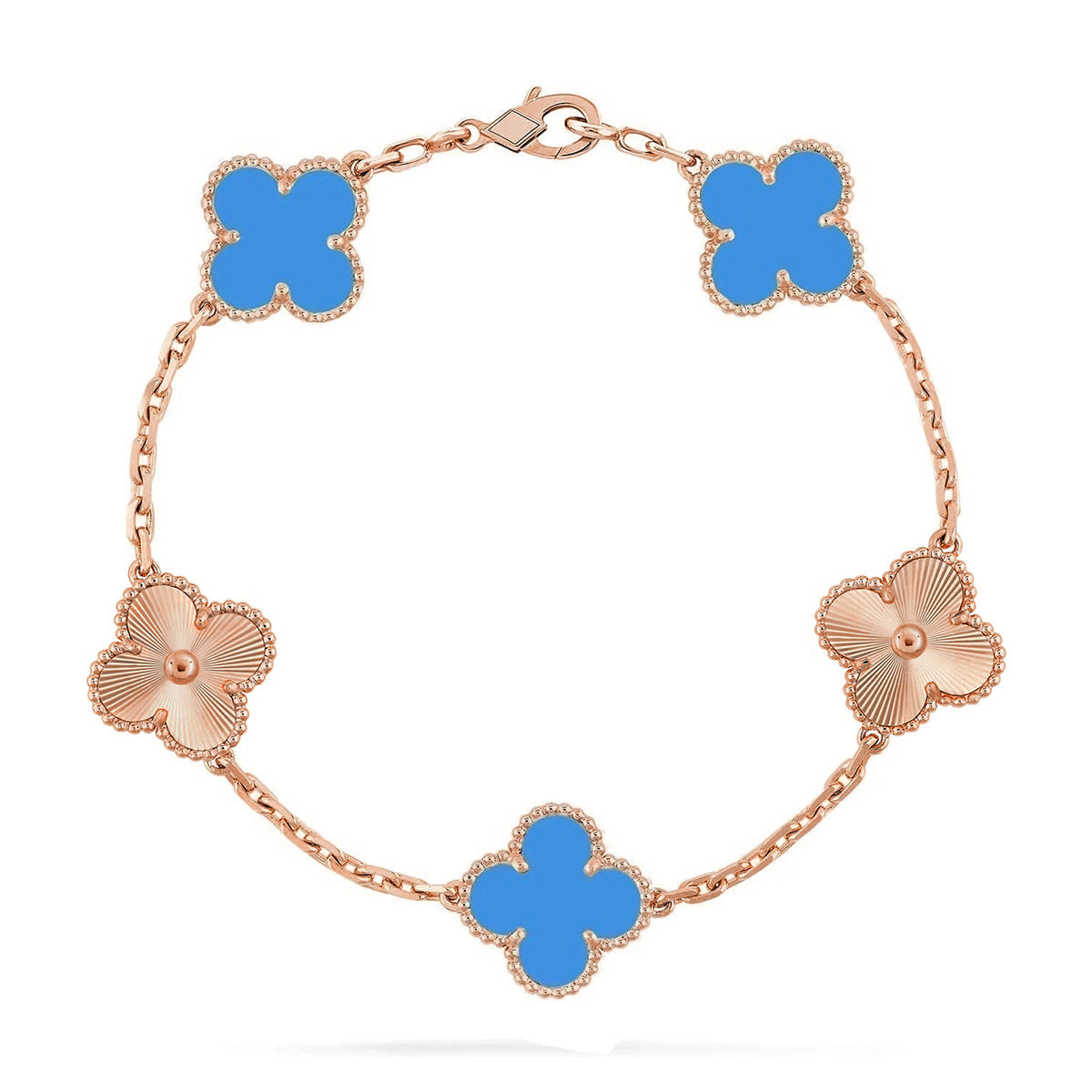 [Imperial]New CLOVER 5 MOTIF BLUE AGATE BRACELET COLLECTION