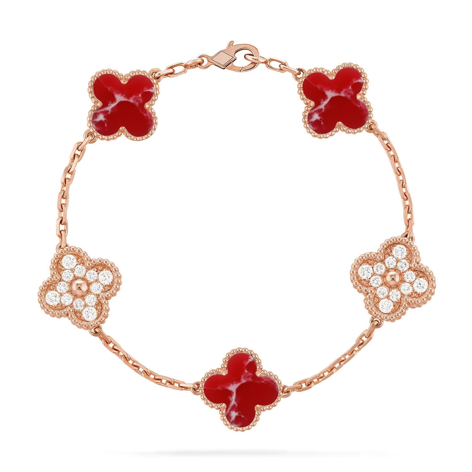 [Imperial]New CLOVER 5 MOTIF RED PATTERN BRACELET COLLECTION