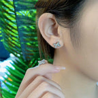 [Imperial] JEUX DE SILVER DIAMOND EARRINGS