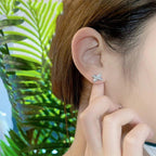 [Imperial] JEUX DE SILVER DIAMOND EARRINGS