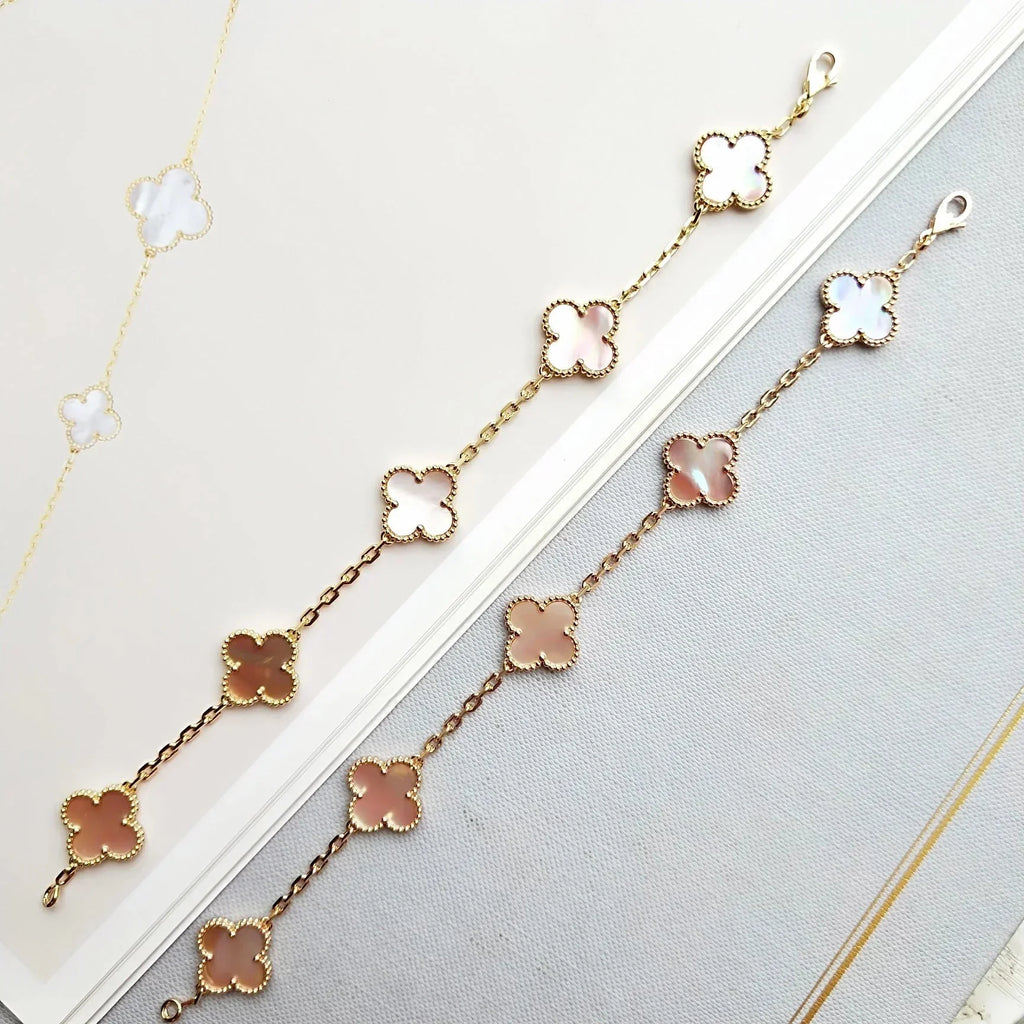 [Imperial]New  CLOVER 5 MOTIFS  PINK MOP BRACELET COLLECTION