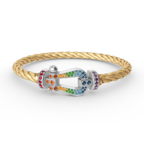[Imperial] FORC LARGE HORSESHOE  COLORED DIAMOND BRACELET SILVER