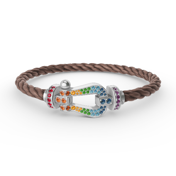 [Imperial] FORC LARGE HORSESHOE  COLORED DIAMOND BRACELET SILVER