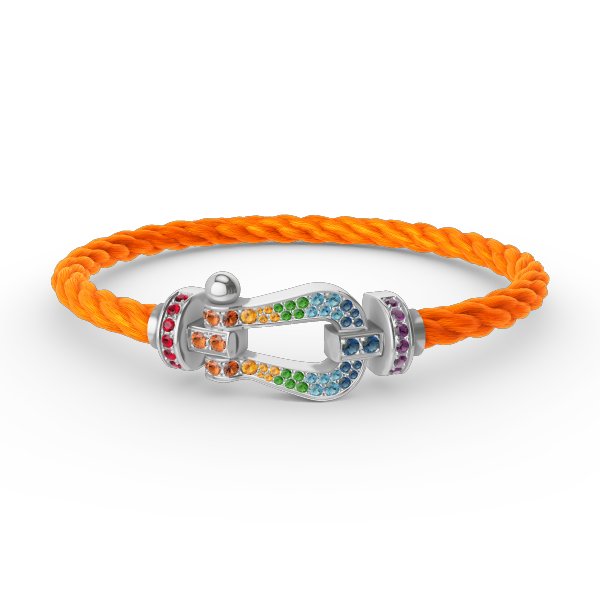 [Imperial] FORC LARGE HORSESHOE  COLORED DIAMOND BRACELET SILVER