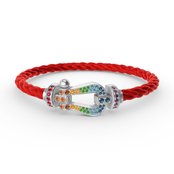 [Imperial] FORC LARGE HORSESHOE  COLORED DIAMOND BRACELET SILVER