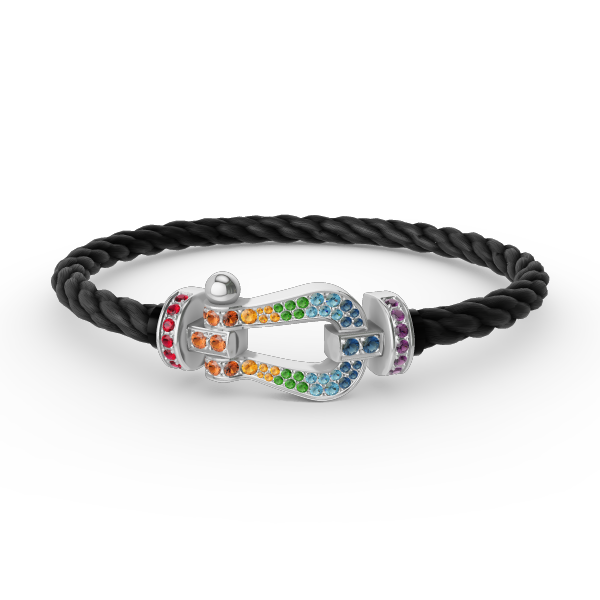 [Imperial] FORC LARGE HORSESHOE  COLORED DIAMOND BRACELET SILVER