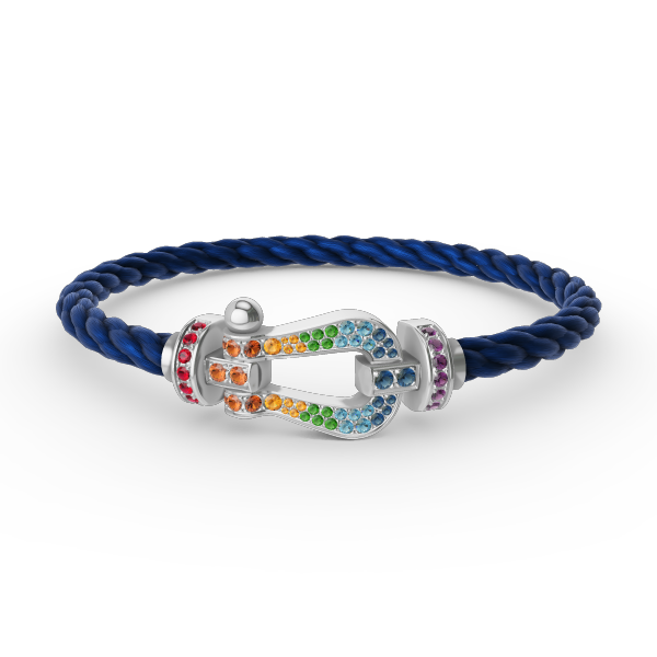 [Imperial] FORC LARGE HORSESHOE  COLORED DIAMOND BRACELET SILVER