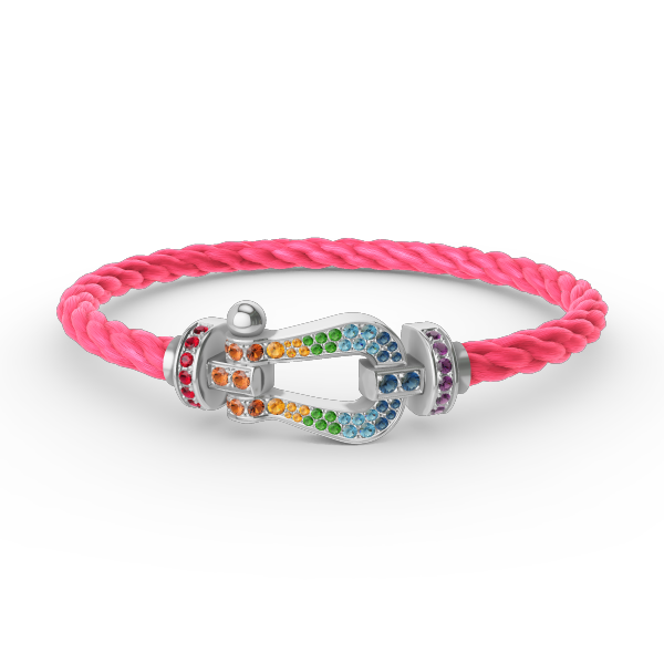 [Imperial] FORC LARGE HORSESHOE  COLORED DIAMOND BRACELET SILVER