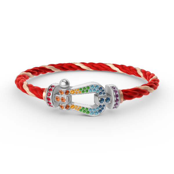 [Imperial] FORC LARGE HORSESHOE  COLORED DIAMOND BRACELET SILVER
