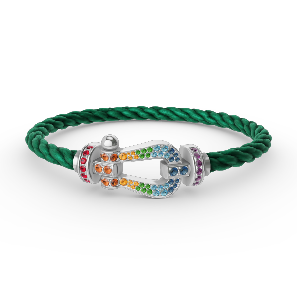 [Imperial] FORC LARGE HORSESHOE  COLORED DIAMOND BRACELET SILVER