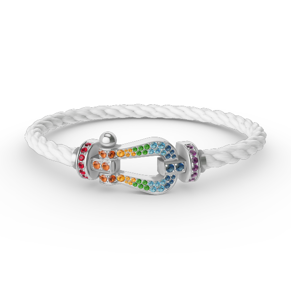 [Imperial] FORC LARGE HORSESHOE  COLORED DIAMOND BRACELET SILVER