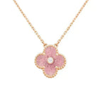 [Imperial] CLOVER 15MM DIAMOND RHODONITE NECKLACE