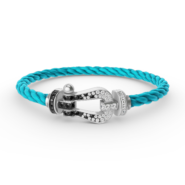 [Imperial] FORCE LARGE HORSESHOE BLACK WHITE DIAMOND BRACELET SILVER