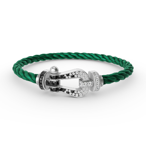 [Imperial] FORCE LARGE HORSESHOE BLACK WHITE DIAMOND BRACELET SILVER