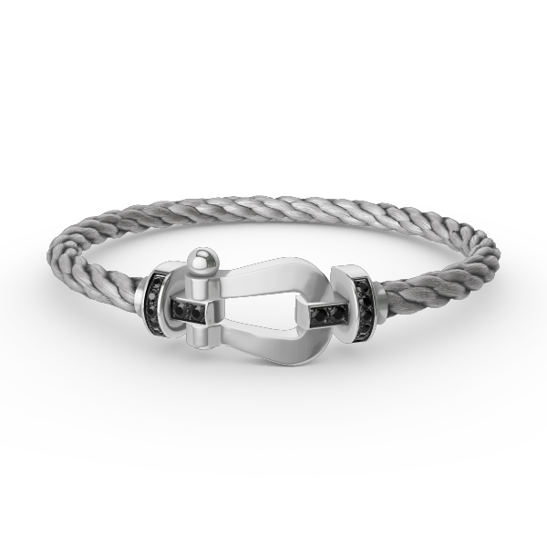 [Imperial] FORCE LARGE HORSESHOE BLACK DIAMOND BRACELET SILVER