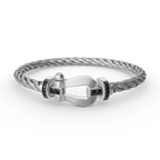 [Imperial] FORCE LARGE HORSESHOE BLACK DIAMOND BRACELET SILVER