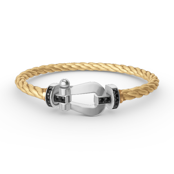 [Imperial] FORCE LARGE HORSESHOE BLACK DIAMOND BRACELET SILVER