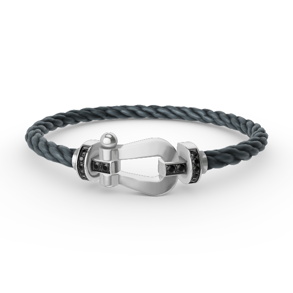 [Imperial] FORCE LARGE HORSESHOE BLACK DIAMOND BRACELET SILVER