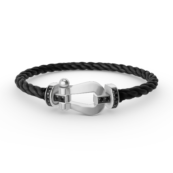 [Imperial] FORCE LARGE HORSESHOE BLACK DIAMOND BRACELET SILVER
